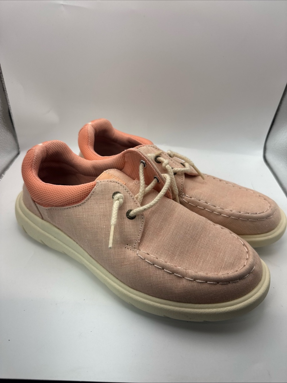 Sperry Women's Captain's Moc Boat Shoe Peach Size 7.5M STS87231 Lightweight